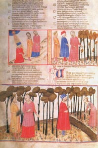 Рукописная копия Божественной комедии Данте (ок. 1320), в которой упоминается о громкой славе Джотто.