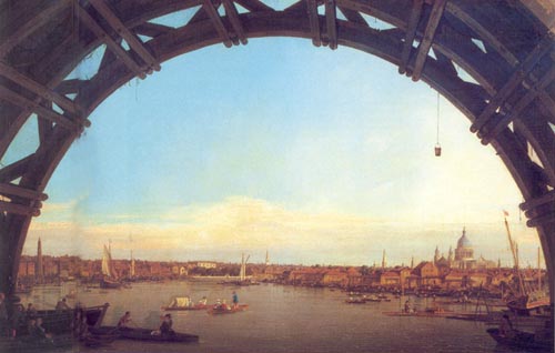 Каналетто. Вид на Лондон через арку Вестминстерского моста